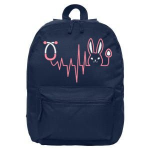 Cute Funny Easter Bunny Heart Beat Stethoscope 16 in Basic Backpack