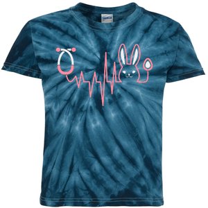 Cute Funny Easter Bunny Heart Beat Stethoscope Kids Tie-Dye T-Shirt