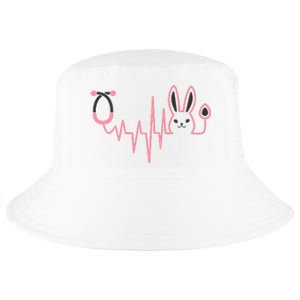 Cute Funny Easter Bunny Heart Beat Stethoscope Cool Comfort Performance Bucket Hat