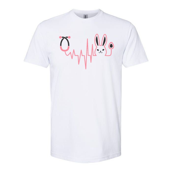 Cute Funny Easter Bunny Heart Beat Stethoscope Softstyle CVC T-Shirt