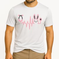 Cute Funny Easter Bunny Heart Beat Stethoscope Cooling Performance Crew T-Shirt