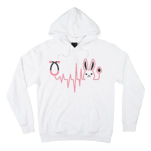 Cute Funny Easter Bunny Heart Beat Stethoscope Hoodie