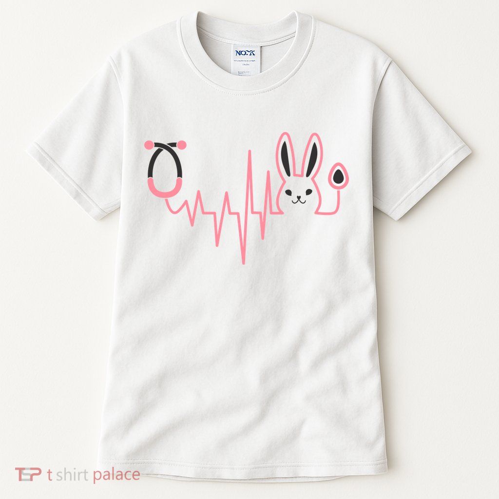 Cute Funny Easter Bunny Heart Beat Stethoscope Tall T-Shirt