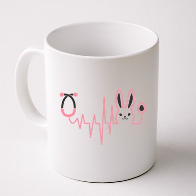 Cute Funny Easter Bunny Heart Beat Stethoscope Mug