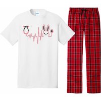 Cute Funny Easter Bunny Heart Beat Stethoscope Pajama Set