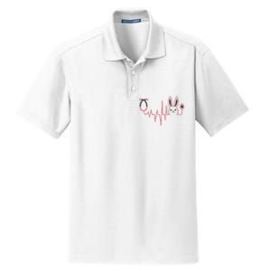 Cute Funny Easter Bunny Heart Beat Stethoscope Dry Zone Grid Polo