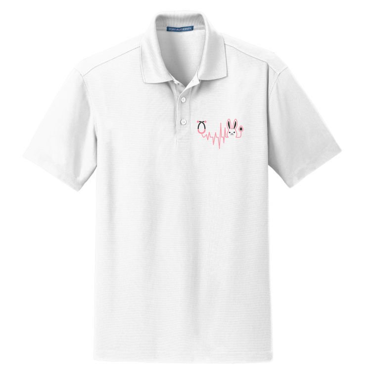 Cute Funny Easter Bunny Heart Beat Stethoscope Dry Zone Grid Polo