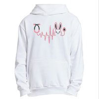 Cute Funny Easter Bunny Heart Beat Stethoscope Urban Pullover Hoodie