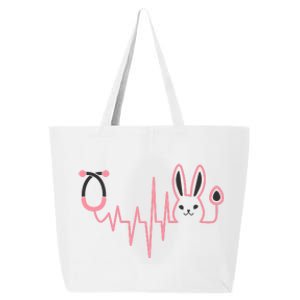 Cute Funny Easter Bunny Heart Beat Stethoscope 25L Jumbo Tote