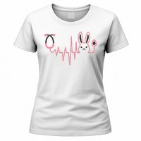 Cute Funny Easter Bunny Heart Beat Stethoscope Women's T-Shirt