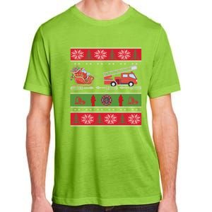 Christmas Fire Engine Fire Truck Fighter Ugly Xmas Gift Adult ChromaSoft Performance T-Shirt