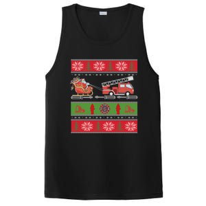 Christmas Fire Engine Fire Truck Fighter Ugly Xmas Gift PosiCharge Competitor Tank