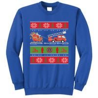 Christmas Fire Engine Fire Truck Fighter Ugly Xmas Gift Sweatshirt