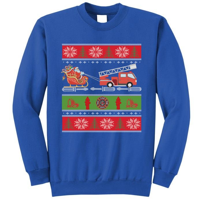 Christmas Fire Engine Fire Truck Fighter Ugly Xmas Gift Sweatshirt