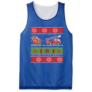 Christmas Fire Engine Fire Truck Fighter Ugly Xmas Gift Mesh Reversible Basketball Jersey Tank