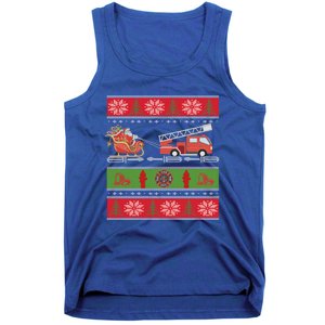 Christmas Fire Engine Fire Truck Fighter Ugly Xmas Gift Tank Top