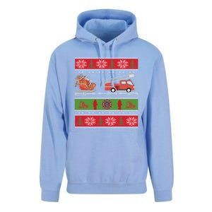 Christmas Fire Engine Fire Truck Fighter Ugly Xmas Gift Unisex Surf Hoodie