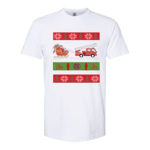 Christmas Fire Engine Fire Truck Fighter Ugly Xmas Gift Softstyle CVC T-Shirt