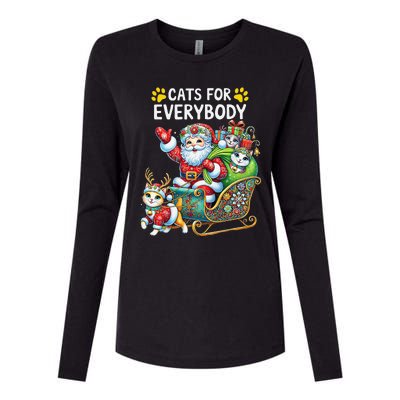 Cats For Everybody Christmas Cat Funny Xmassanta Womens Cotton Relaxed Long Sleeve T-Shirt