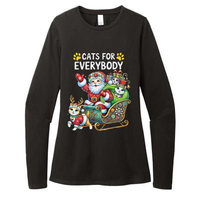 Cats For Everybody Christmas Cat Funny Xmassanta Womens CVC Long Sleeve Shirt