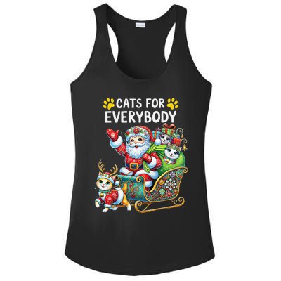 Cats For Everybody Christmas Cat Funny Xmassanta Ladies PosiCharge Competitor Racerback Tank