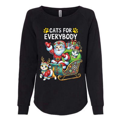 Cats For Everybody Christmas Cat Funny Xmassanta Womens California Wash Sweatshirt