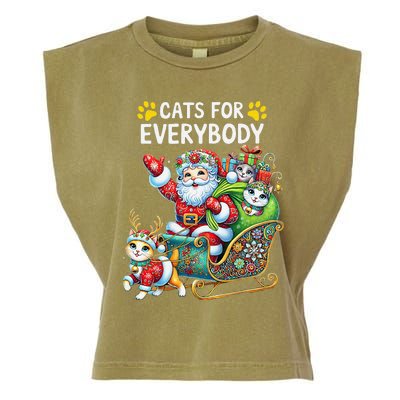 Cats For Everybody Christmas Cat Funny Xmassanta Garment-Dyed Women's Muscle Tee