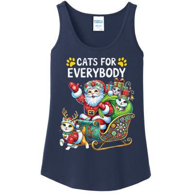 Cats For Everybody Christmas Cat Funny Xmassanta Ladies Essential Tank