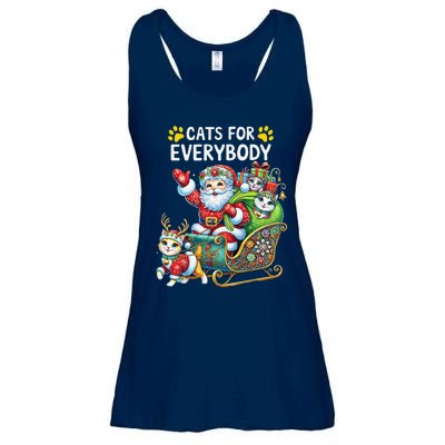 Cats For Everybody Christmas Cat Funny Xmassanta Ladies Essential Flowy Tank