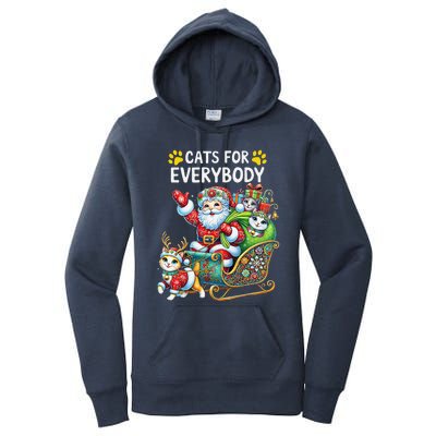 Cats For Everybody Christmas Cat Funny Xmassanta Women's Pullover Hoodie