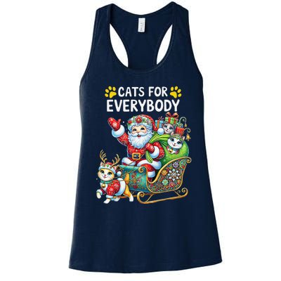 Cats For Everybody Christmas Cat Funny Xmassanta Women's Racerback Tank