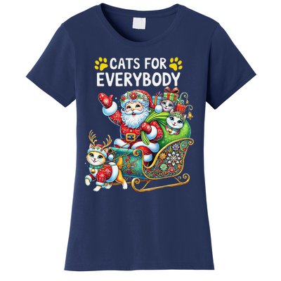 Cats For Everybody Christmas Cat Funny Xmassanta Women's T-Shirt