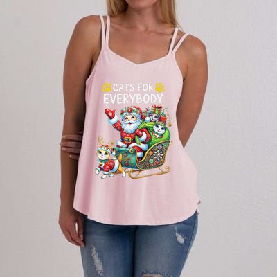 Cats For Everybody Christmas Cat Funny Xmassanta Women's Strappy Tank