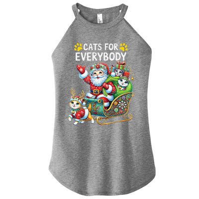 Cats For Everybody Christmas Cat Funny Xmassanta Women's Perfect Tri Rocker Tank