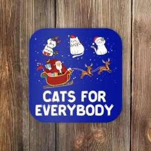 Cats For Everybody Festive Christmas Santa Xmas Funny Ugly  Coaster