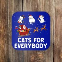 Cats For Everybody Festive Christmas Santa Xmas Funny Ugly  Coaster