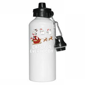 Cats For Everybody Festive Christmas Santa Xmas Funny Ugly  Aluminum Water Bottle