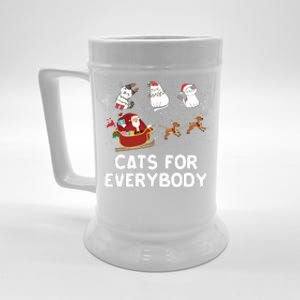 Cats For Everybody Festive Christmas Santa Xmas Funny Ugly  Beer Stein