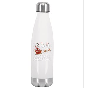 Cats For Everybody Festive Christmas Santa Xmas Funny Ugly  Stainless Steel Insulated Water Bottle