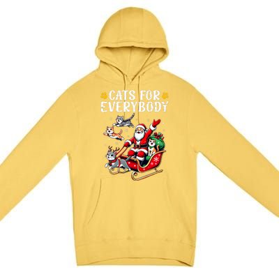 Cats For Everybody Christmas Cat Funny Xmas Santa Premium Pullover Hoodie