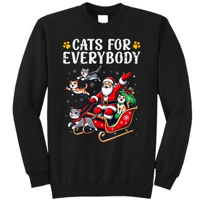 Cats For Everybody Christmas Cat Funny Xmas Santa Sweatshirt