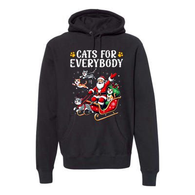 Cats For Everybody Christmas Cat Funny Xmas Santa Premium Hoodie