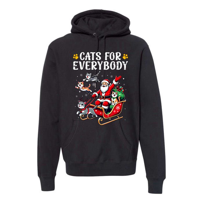 Cats For Everybody Christmas Cat Funny Xmas Santa Premium Hoodie