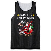 Cats For Everybody Christmas Cat Funny Xmas Santa Mesh Reversible Basketball Jersey Tank