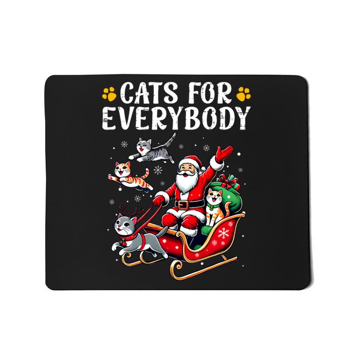 Cats For Everybody Christmas Cat Funny Xmas Santa Mousepad