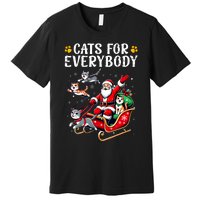 Cats For Everybody Christmas Cat Funny Xmas Santa Premium T-Shirt