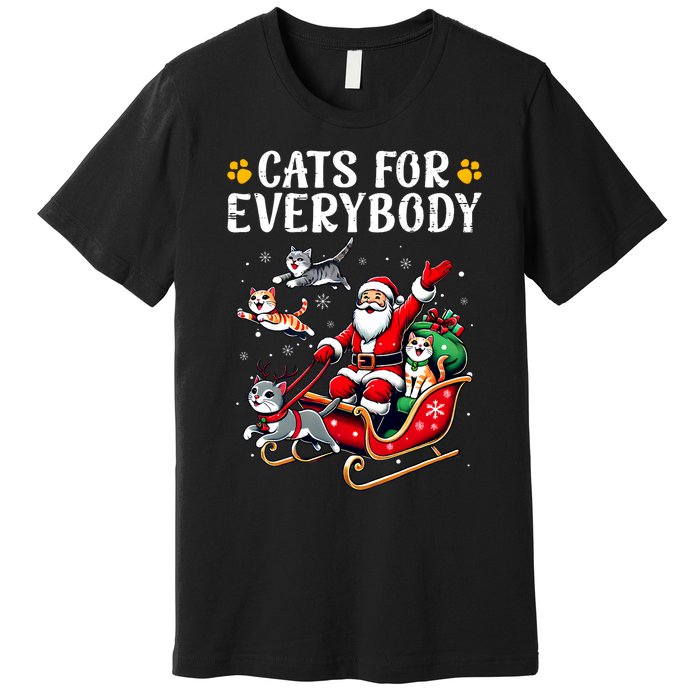 Cats For Everybody Christmas Cat Funny Xmas Santa Premium T-Shirt