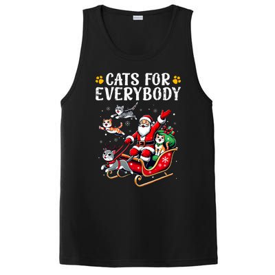 Cats For Everybody Christmas Cat Funny Xmas Santa PosiCharge Competitor Tank