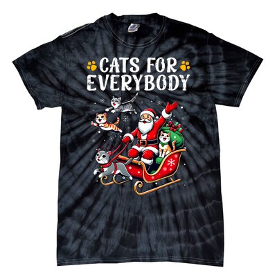 Cats For Everybody Christmas Cat Funny Xmas Santa Tie-Dye T-Shirt