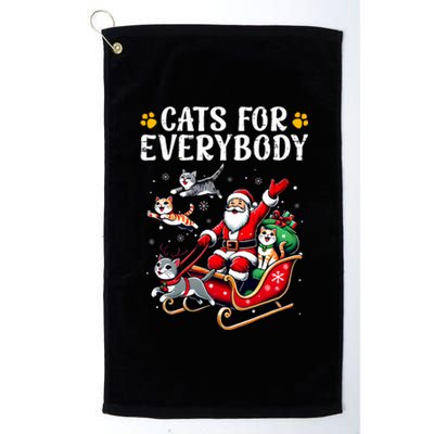 Cats For Everybody Christmas Cat Funny Xmas Santa Platinum Collection Golf Towel